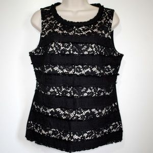 FINAL SALE J Crew Womens Fringe Top Shirt Sleeveless Tweed